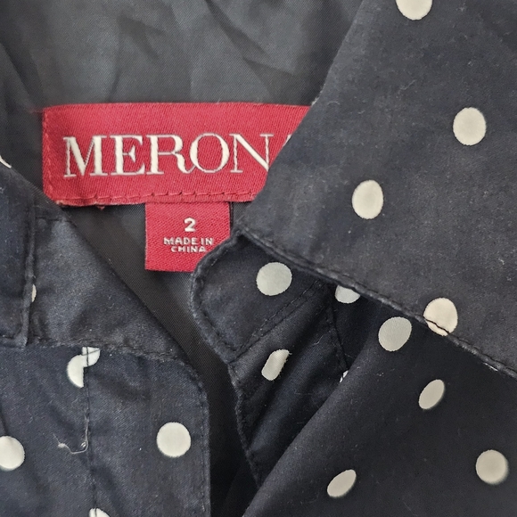 Merona Navy and White Polka Dot Midi Dress - Picture 4 of 9
